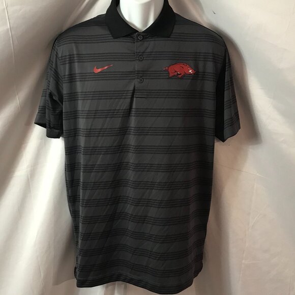 Nike University Of Arkansas Razorbacks Activewear Athletic Sport Cut Polo Shirt - Picture 1 of 6